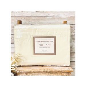 NWT Vintage Essentials Collection Full Sz Ivory  4 Pc Soft microfiber Sheet Set